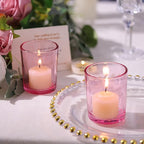 LETINE Pink Votive Candle Holders Set of 36 - Elegant Glass Tealight Candle Holder for Wedding Centerpiece Table Decorations - Ideal Pink Centerpieces for Centerpieces, Graduations, and Bridal Showers