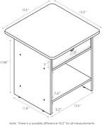 Furinno Dario End Table / Side Table / Night Stand / Bedside Table with Bin Drawer, 1-Pack, Dark Walnut