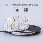 Warm LED Strip Lights, Waterproof cuttable 300 SMD 2835 LED Tape, 6000K 12V Flexible Ribbon, Kitchen Cabinet Lighting, Outdoor/Indoor (Warm(16.4ft))