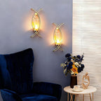 Sconces Wall Decor Set of 2 Hurricane Candle Holder - Modern Decorative Candle Wall Sconce Golden Metal Wall Mount Gold Decorations for Living Room Bedroom Bathroom Hallway Outdoor