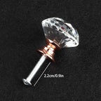 Tomorotec Set of 12 Rose Gold Base Crystal Clear Glass Drawer Pulls - 30mm Pink Diamond-Shaped Cupboard Knobs with Screws for Kitchen, Dresser, Bathroom and Wardrobe Cabinets