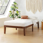 Mellow Naturalista Classic 16 Inch Solid Wood Platform Bed with Wooden Slats, Espresso, Twin