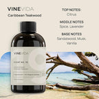 VINEVIDA [4 Fl Oz] Caribbean Teakwood Diffuser Oil - Hotel Fragrance Collection Diffuser Oil, Hotel Scent Diffuser - Fragrance Oil for Cold Air Diffuser - Hotel Oil Scents - Hotel Scent Home