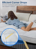 QUEEN ROSE Mattress Topper Queen, Extra Soft Pillow Top Mattress Topper Queen for Firm Bed, Thick Baffle Box Cooling Cloud-Like Down Alternative Filled, Back Pain Relief, White
