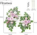 Flrunwu(Pack of 2 Artificial Flowers Decorations,Centerpieces for Wedding Reception Backdrop Decoration, Floral Decor Wall Home Entryway OutdoorDecorations (Purple)