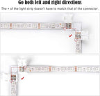 JACKYLED 20Packs L Shape 4-Pin LED Connectors with 22Pcs Clips 10mm for Strip Lights - 10mm 4pin