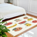 Boho Nursery Rug Cute Funny Fruits Characters Pear Banana Scandinavian Chic Area Rug Washable Rug Mat Minimalist Home Decor for Living Room Bedroom Playroom Classroom