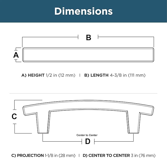 Franklin Brass Pierce (5-Pack) Cabinet Handles 3' Hole Center Deep Bronze Kitchen Drawer Pulls Dresser, Furniture Hardware P29519K-324-B