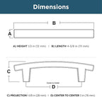 Franklin Brass Pierce (5-Pack) Cabinet Handles 3' Hole Center Deep Bronze Kitchen Drawer Pulls Dresser, Furniture Hardware P29519K-324-B