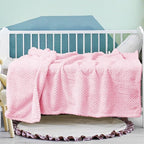 Exclusivo Mezcla Fleece Throw Blanket, Super Soft and Warm Blankets for Couch, Sofa and Bed Waffle Textured, Cozy, Fuzzy and Lightweight (Light Pink, 40x50 Inches)