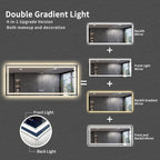 Bathroom Mirrors for Wall, 88x38 Inch Gradient Front and Backlight Big Lighted Mirror, 3 Colors Dimmable CRI>90 Double Lights, IP54 Enhanced Anti-Fog, LED Mirror for Bathroom