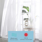 OWENIE Short White Sheer Curtains 36 Inches 2 Panels Set - Kitchen Tiers Valances Curtains Light Filter Rod Pocket Voile Cafe Curtains for Kitchen Bathroom Small Half Window, 42 in W x 36 in L