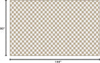 Flagship Carpets Schoolgirl Style Brown and White Checkerboard Educational Area Rug for Kids Room Seating Décor, Children's Classroom, Play Carpet for Teaching and Playroom, 7'6" x 12', Neutral