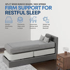 Greaton, Box Spring Bed Base Twin Size, 8-Inch Wood Amish Made in USA – Quiet Noise Free, 2-Pieces Under Mattress-Support BoxSpring, Fully Assembled, White, 8" Foundation