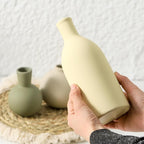 Vases Set of 3, Ceramic Vases Home Decor Rustic Vase Set Table Decor Vase Pottery Vases for Bouquet Pampas Grass Dried Fresh Flowers, Living Room Kitchen Bedroom Bathroom Entryway -Light Color