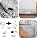 Keen Home Design Area Rugs - Non-Shedding, Thick Pile Abstract Rugs for Kitchen, Living Room, Bedroom, Dining Room, Entryway (Abstract Cream/Grey, 2'8" x 9'11")
