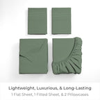 Mellanni King Sheets Set - 4 PC Iconic Collection Bedding - Hotel Luxury, Extra Soft, Cooling Bed Sheets - Wrinkle, Fade, Stain Resistant (King, Sage)