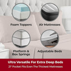 Mellanni Extra Deep California King Sheets - 4 PC Iconic Collection Bedding - Hotel Luxury, Ultra Soft, Cooling Bed Sheets - Wrinkle, Fade, Stain Resistant (Cal King, Tan)