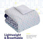 Sweet Home Collection 7 Piece Comforter Set Bag Solid Color All Season Soft Down Alternative Blanket & Luxurious Microfiber Bed Sheets, Genova, Queen