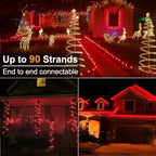 Brizled Red String Lights, 16ft 25 LED Faceted C9 Chrsitmas Lights, Connectable 120V UL Certified Tree Lights, Indoor Outdoor Christmas String Lights for Xmas, Patio, Party