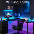 Led Lights for Bedroom, IC+RGB 65.6FT Strip Lights, 24Key Remote with App Control, Music Sync Color Changing for Room Decor Party