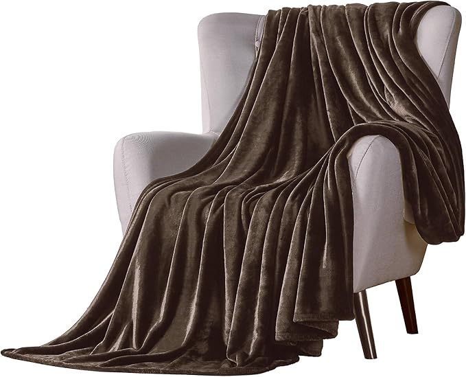 Walensee Fleece Blanket Plush Throw Fuzzy Lightweight (King Size 108x90 Brown) Super Soft Microfiber Flannel Blankets for Couch, Bed, Sofa Ultra Luxurious Warm and Cozy for All Seasons