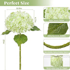 MARTINE MALL 2Pcs 21in Hydrangea Artificial Flowers, Latex Real Touch Hydrangeas Lifelike Large Hydrangea Flowers for Home Decor Party Arrangements Wedding Bouquets Centerpieces (Light Green)