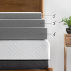 Lucid 2 Inch Ventilated Bamboo Charcoal Memory Foam Mattress Topper, CertiPUR-US Certified, Moisture and Odor Control-King