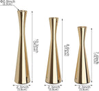 Vixdonos Light Gold Taper Candle Holders Metal Candlestick Holders Set of 3 Table Mantel Decorative Candle Stand for Dinning,Party，Wedding,Home Decor(Light Gold)
