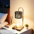 Candle Warmer Lamp with Timer, Dimmable Electric Candle Wamer Adjustable Height, Glass Modern Candles Melter Lamp, Black