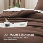 Litanika Comforters Brown Oversized Queen Size, 3 Pieces Lightweight Solid Bedding Set & Collections, All Season Fluffy Bed Set (98x98In Comforter & 2 Pillowcases)