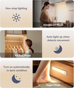 Under Cabinet Lighting, 3200mAh Rechargeable Motion Sensor Light Indoor, LED Battery Operated Cabinet Lights, Dimmable Closet Light, Wireless Under Counter Lights for Kitchen (2pack)