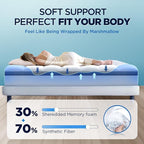 Premium Memory Foam Mattress Topper King for Ultra Comfort, 2 Inch Plush Pillow Top King Mattress Topper with Breathable Air Mesh Sides, Soft Mattress Pad Cover with Deep Pocket Fits 6-21" Mattress