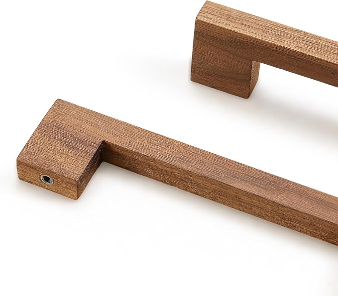 Walnut Square 5 in 10 pcs Wooden Drawer Pulls Handle pulls for cabinets Kitchen Cabinet Drawer pulls Cabinet Door Pull