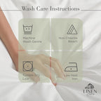Linen Home 100% Cotton Percale Sheets Twin XL Size, Sage, Deep Pocket, 3 Pieces Set - 1 Flat, 1 Deep Pocket Fitted Sheet and 1 Pillowcase, Crisp Cool and Strong Bed Linen