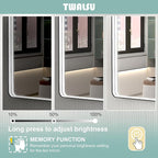 48x28 Inch LED Bathroom Mirror with Lights, Black Metal Framed LED Mirror for Bathroom, 3 Colors and Stepless Dimmable Wall Mounted Lighted Bathroom Vanity Mirror, Anti-Fog, Memory