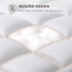 Bedsure Queen Mattress Topper - Extra Thick Mattress Pad Cover with Deep Pocket fits up to 21 Inches, Soft Pillow Top Bed Topper for Back Pain Relief, Overfilled with Down Alternative Filling, White