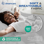 DREAMCARE Queen Size Sheets - Cooling Bed Sheets - 4pcs Set - up to 15" Deep Pocket Queen Sheet Set - Sheets Queen Size Bed - Soft & Long Lasting 100% Fine Brushed Polyester with Side Pocket - LGray