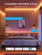 Govee COB LED Strip Light Pro, LED Lights for Bedroom Compatible with Alexa, Google Assistant and Matter, RGBICW Light with Warm White, Smart Strip Light, LED Lights for Bedroom, Color Changing, 9.8ft