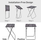 Garden 4 you Portable Folding TV Tray/TV Trays Foldable Dinner Snack Trays Table, Portable Foldable Table Small Sofa Bedside Tables with Light Weight, 15 x 18.9 x 26 in(Black Marble,1PC)