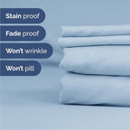 Queen 6 Piece Sheet Set - Comfy Breathable & Cooling - Ultra-Soft Hotel Luxury Bedding Set with 8-16 Inch Deep Pockets - 1 Flat & 1 Fitted Sheet & 4 Pillowcases - Wrinkle Free & Easy Care - Sky Blue
