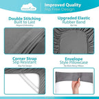 DREAMCARE King Size Sheets Set – 6 pcs Cooling Bed Sheets – up to 15” Deep Pocket King Sheet Set – 2500 Supreme Collection – Extra Soft 100% Brushed Microfiber Hotel Luxury with Side Pocket – Gray