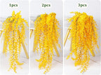 RECUTMS Aritificial Hanging Plant 3 Pack Fake Eucalyptus Leaves Faux Yellow Vine Plant Hanging for Indoor Home Room Wall Outdoor Garden Party Proch Wedding Backyard Arch Decoration(Pure Yellow)