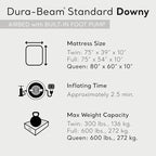 Intex 64763E Dura-Beam Standard Downy Air Mattress: Fiber-Tech – Queen Size – Built-in Foot Pump – 10in Bed Height – 600lb Weight Capacity