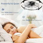 LEDIARY 2 Pack 24 Inch Modern Ceiling Fans with Lights and Remote, Dimmable Flush Mount Ceiling Fan, Black Low Profile Ceiling Fan with 3 CCT and 6 Speeds
