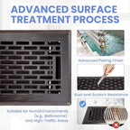 4x10 Inches 6 Pack Heavy Duty Walkable Floor Register - Easy Adjust Air Supply Lever Decorative Floor Vent Covers, Boston Design Vent Covers for Home - Oil Rubbed Bronze
