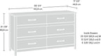 Sauder Cannery Bridge 6 Drawer Dresser Bedroom Dresser Chest of Drawers Wooden, in Sindoori Mango