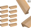 10Pcs 3.54" Wood Solid Furniture Pulls Handles, Painted Smoothly Wooden Handles Cupboard Closet Drawer Handle Pull,Hole Dis.2.52"