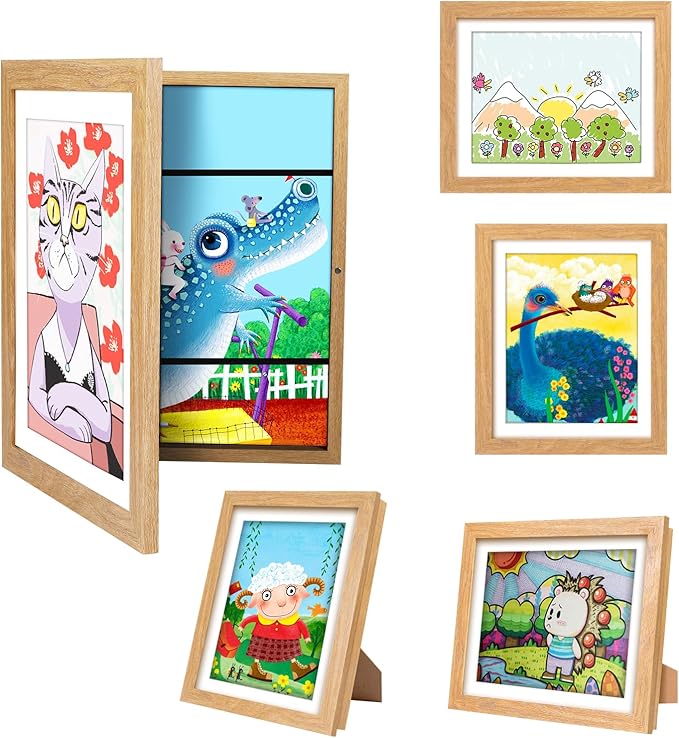 [3-Pack]Kids Artwork Frames Changeable - Kids Art Frame,Kids Art Frames Front Opening Holds 150,Children Art Projects Kids Art Frames,10x12.5 Picture Frame for Display Kid Art Work,With Storage(Black)