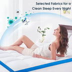 Full Size Mattress Topper, CYMULA Cooling Mattress Pad Cover PillowTop for Bed Back Pain, Futon Mattress Protector Extra Thick Firm Soft Fill Overfilled with 8-21 Inch Deep Pocket, 54"x75"White